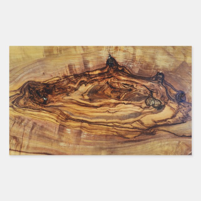 olive tree wood texture pattern nature plant ribs rectangular sticker (Front)