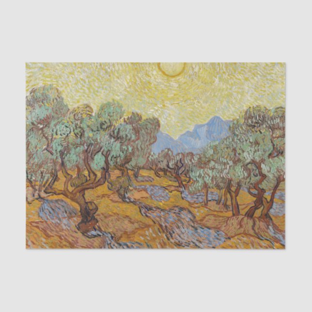 Olive Trees, 1889 by Vincent van Gogh Tissue Paper (Front)