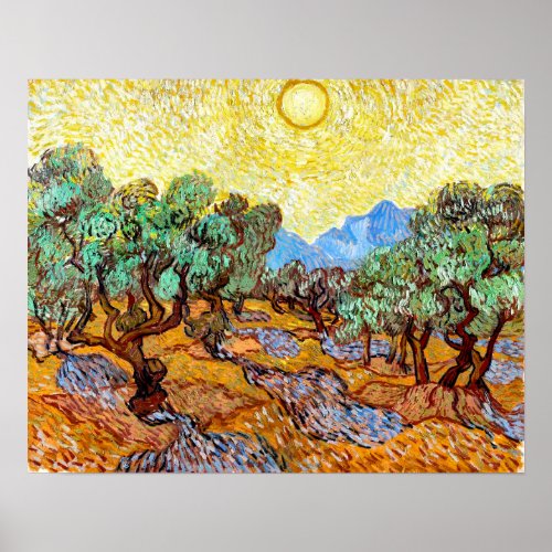 Olive Trees 1889 Vincent Van Gogh Landscape Art Poster