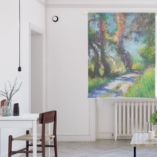 Olive Trees by the Sea – Mediterranean Pastel Sheer Curtains