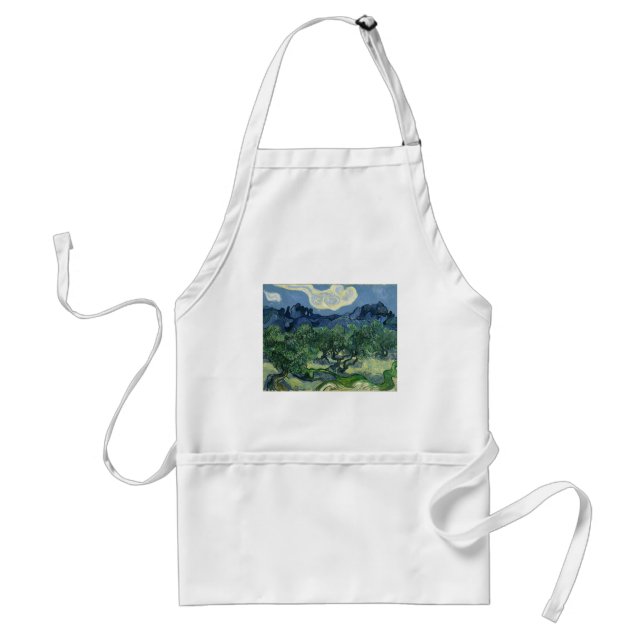 Olive Trees by Van Gogh Adult Apron (Front)
