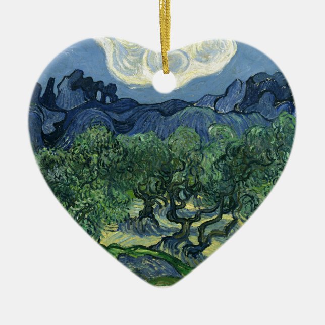 Olive Trees by Van Gogh Ceramic Ornament (Front)