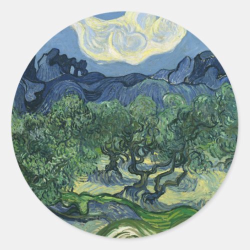Olive Trees by Van Gogh Classic Round Sticker