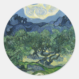 Olive Trees by Van Gogh Classic Round Sticker