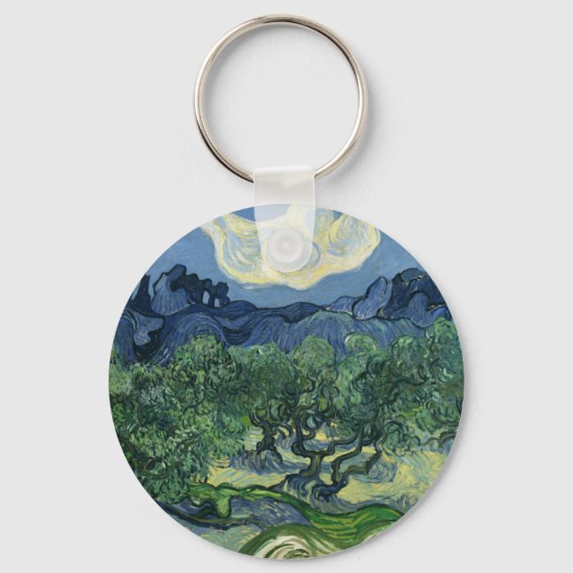 Olive Trees by Van Gogh Keychain (Front)