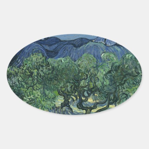 Olive Trees by Van Gogh Oval Sticker