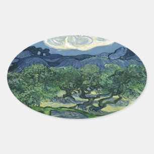 Olive Trees by Van Gogh Oval Sticker