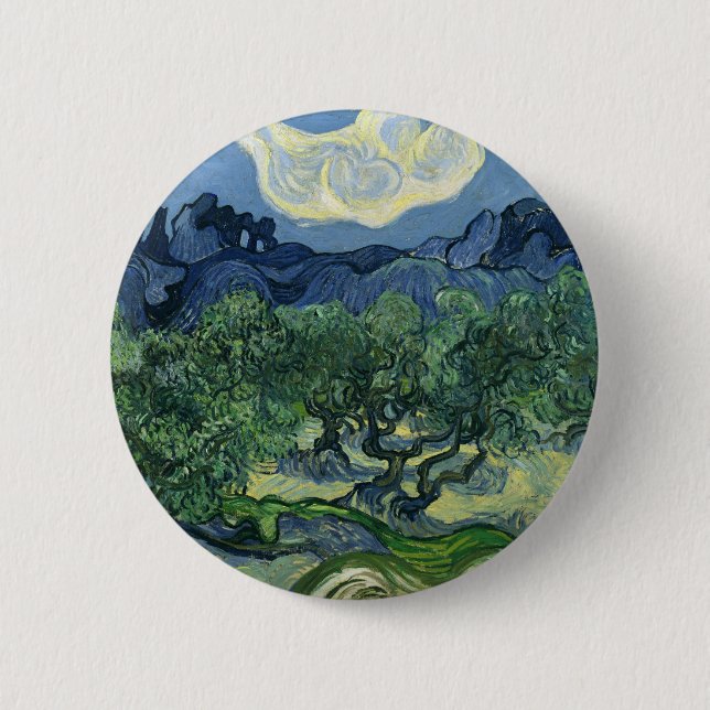 Olive Trees by Van Gogh Pinback Button (Front)