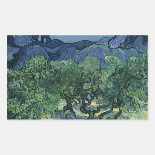 Olive Trees by Van Gogh Rectangular Sticker