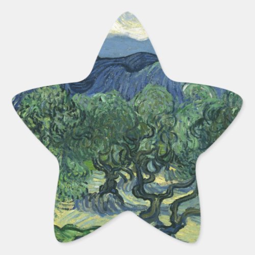 Olive Trees by Van Gogh Star Sticker