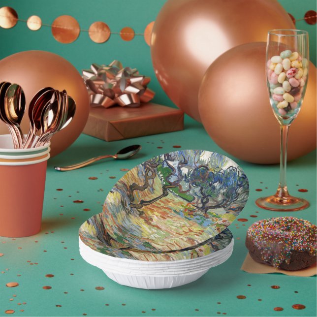 Olive Trees by Vincent Van Gogh   Paper Bowls (Multi)