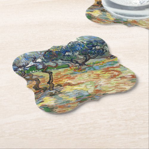 Olive Trees by Vincent Van Gogh   Paper Coaster