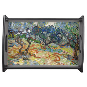 Olive Trees by Vincent Van Gogh Serving Tray