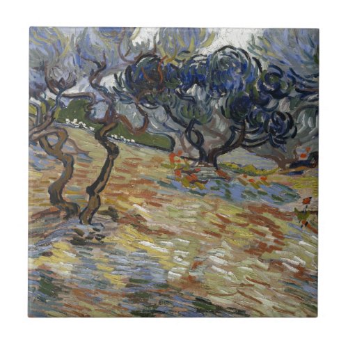 Olive Trees by Vincent Van Gogh Tile