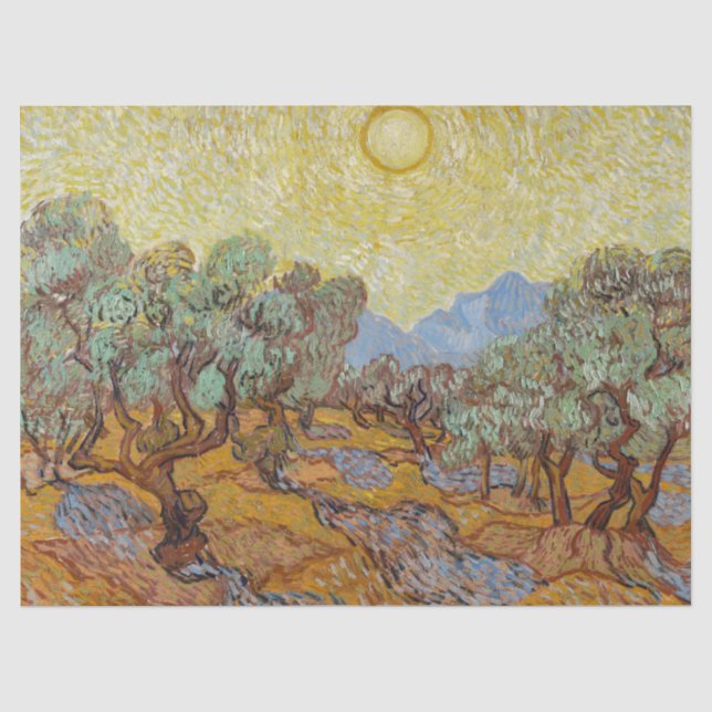Olive Trees by Vincent van Gogh Tissue Paper (Front)