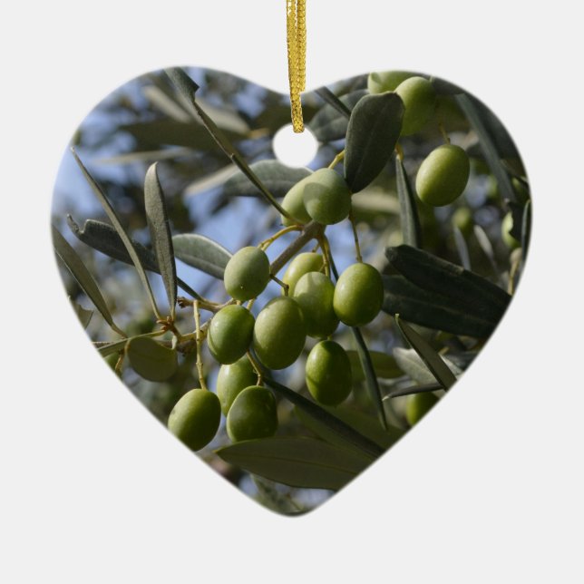 Olive Trees Ceramic Ornament (Front)