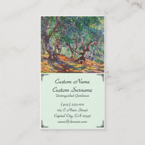 Customizable Olive Trees in Bordighera, 1884 Claude Monet Business Card