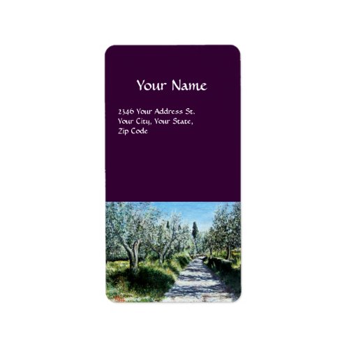 OLIVE TREES IN RIMAGGIO black green white blue Label