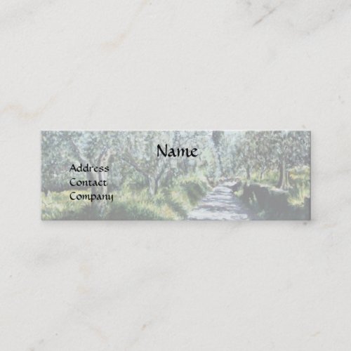 OLIVE TREES IN RIMAGGIO black green white blue Mini Business Card