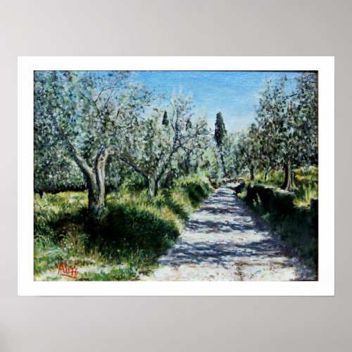 OLIVE TREES IN RIMAGGIO POSTER