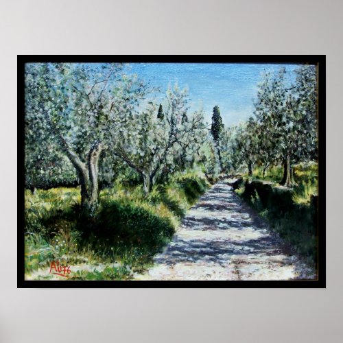 OLIVE TREES IN RIMAGGIO POSTER