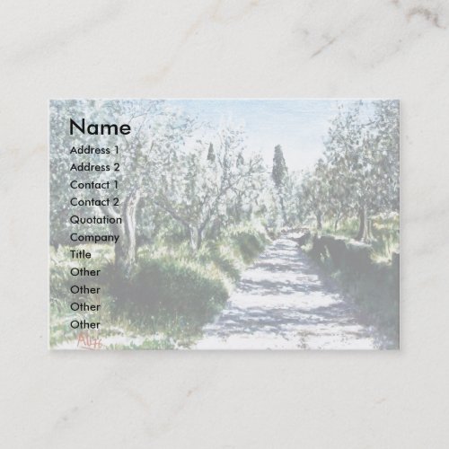 OLIVE TREES IN RIMAGGIO   Tuscany Landscape Business Card