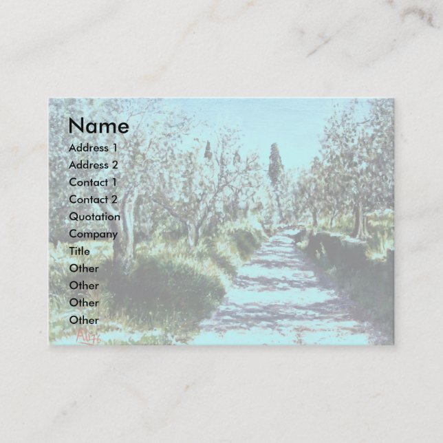 OLIVE TREES IN RIMAGGIO  / Tuscany Landscape Business Card (Front)