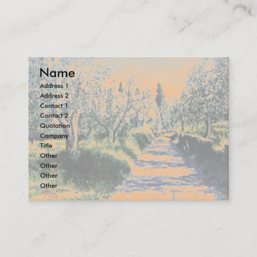 OLIVE TREES IN RIMAGGIO   Tuscany LandscapePink Business Card