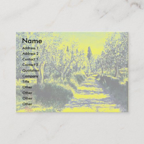 OLIVE TREES IN RIMAGGIO  Tuscany LandscapeYellow Business Card