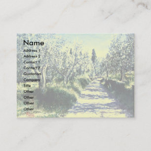 OLIVE TREES IN RIMAGGIO  /Tuscany Landscape,Yellow Business Card