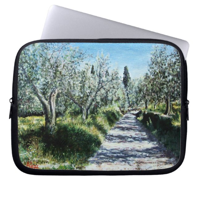 OLIVE TREES IN RIMAGGIO TUSCANY LAPTOP SLEEVE (Front)