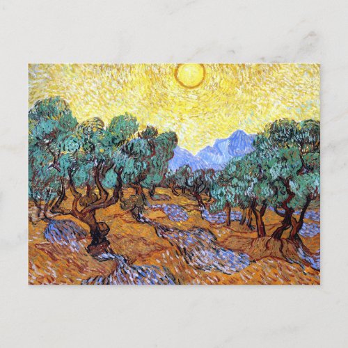 Olive Trees in the Sun Van Gogh Postcard