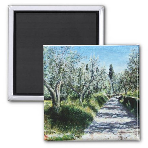 OLIVE TREES IN TUSCANY LANDSCAPE MAGNET