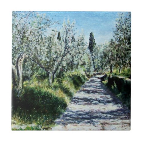 OLIVE TREES IN TUSCANY TILE