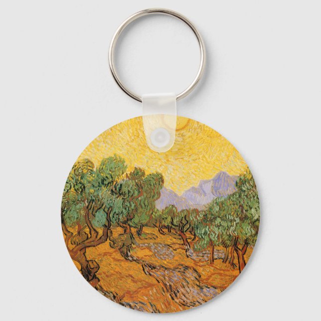 Olive Trees, Vincent Van Gogh Keychain (Front)