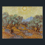 Olive Trees, Vincent van Gogh Poster<br><div class="desc">This is one of fifteen canvases of olive trees that van Gogh executed between June and December of 1889. Earlier that year he had interned himself in the asylum of St-Paul, in the town of St-Rémy in southern France, where he would create his most profound works. The vibrant oranges and...</div>