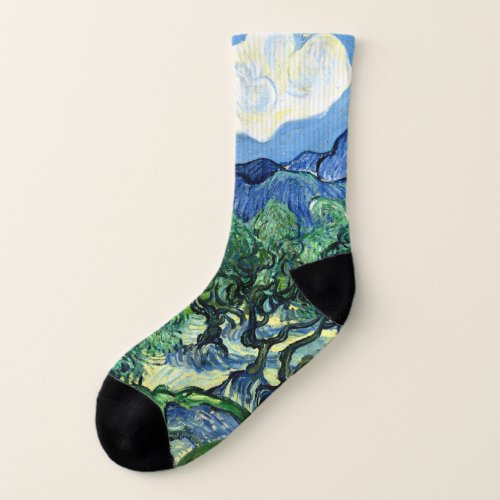 Olive Trees with Alpilles 1889 Vincent Van Gogh  Socks