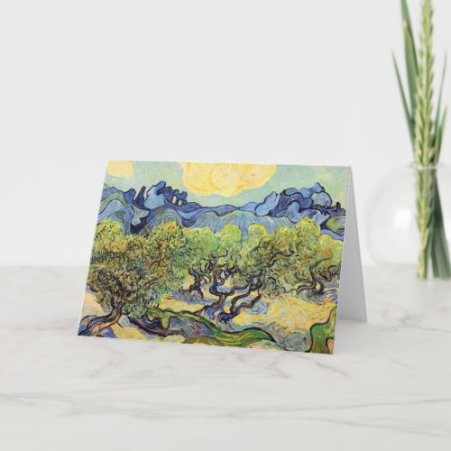 Olive Trees with Alpilles by Vincent van Gogh Card