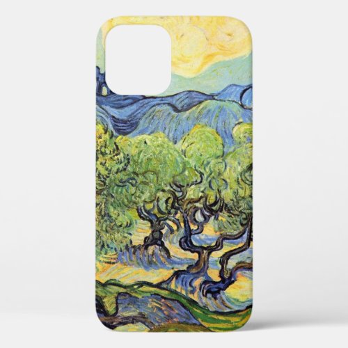 Olive Trees with Alpilles by Vincent van Gogh iPhone 12 Case