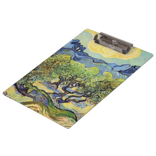 Olive Trees with Alpilles by Vincent van Gogh Clipboard