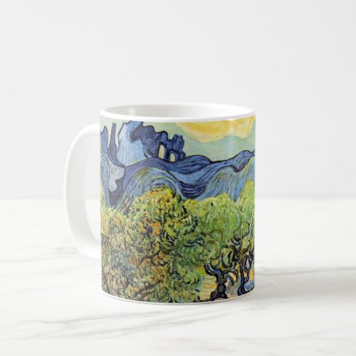Olive Trees with Alpilles by Vincent van Gogh Coffee Mug