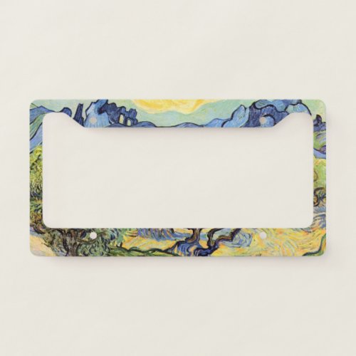Olive Trees with Alpilles by Vincent van Gogh License Plate Frame