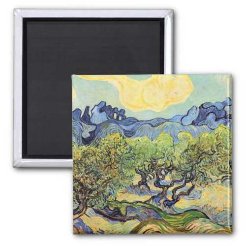 Olive Trees with Alpilles by Vincent van Gogh Magnet