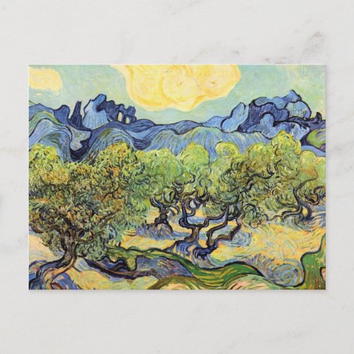 Olive Trees with Alpilles by Vincent van Gogh Postcard