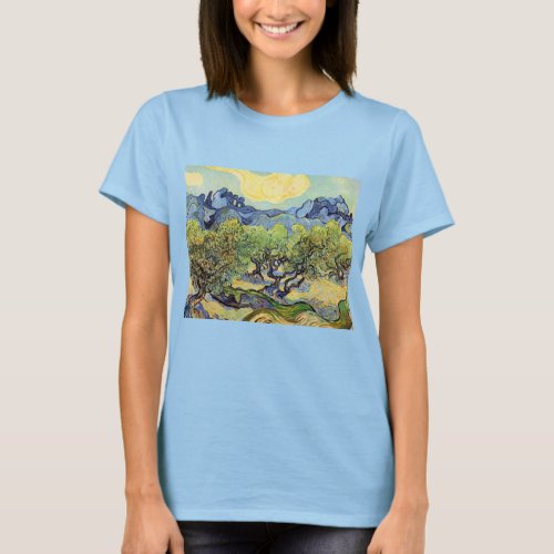 Olive Trees with Alpilles by Vincent van Gogh T_Shirt