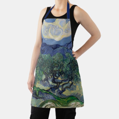 Olive Trees with the Alpilles by Vincent van Gogh Apron
