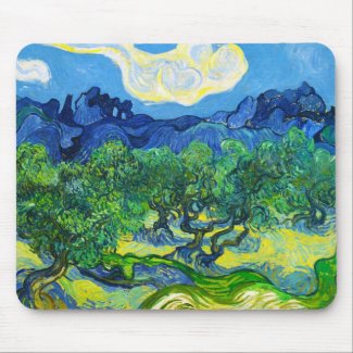 Olive Trees with the Alpilles in the Background Mouse Pad