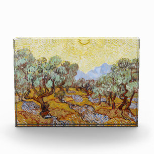 Olive Trees with yellow sky and sun   Acrylic Award