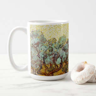 Olive Trees with yellow sky and sun Coffee Mug