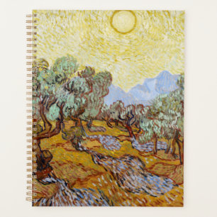 Olive Trees with yellow sky and sun  Planner